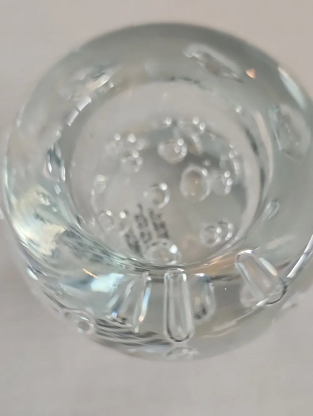 Crate&Barrel Bubble Sphere Tealight Votive Clear Glass Candle Holder